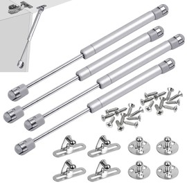 Gas Struts, Set of 4 Hydraulic Gas Struts, Cabinet Gas Struts, Furniture Door for Gas Strut Lift Cabinet Door Were Damper Hinge, with 100 Nm (10 kg Pressure), Length 268 mm