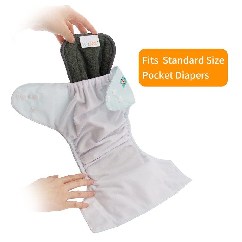 ALVABABY Reusable 4 Layers 6 Pack Inserts with Gussets for