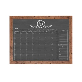 Monogram Chalkboard Calendar, Dry Erase, Reusable 24x18 Customized Dry Erase Wall Calendar, Horizontal Calendar, Family Framed Calendar, 2023 calendar planner, Family Command Center