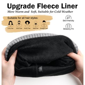 Wmcaps Winter Beanie Hat, Men's Winter Hat with Cuffs and Thick Warm Lining, Warm Wool Hat, Knitted Hat, Comfortable Soft Cuff Hat, Ideal for Outdoor Activities, Gifts for Men and Women, gray