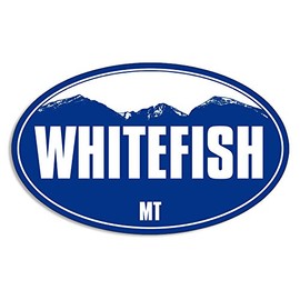 Blue Mountain Oval Whitefish Sticker (Snow ski Skiing Resort)