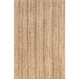nuLOOM Rigo Hand Woven Farmhouse Jute Area Rug, 5' x 8', Natural