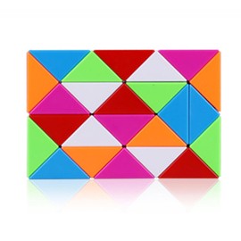 Magic Snake Cube, 24 Parts Toy Magic Ruler Twist Puzzle Toy for For Kids & Adults, Multicolored