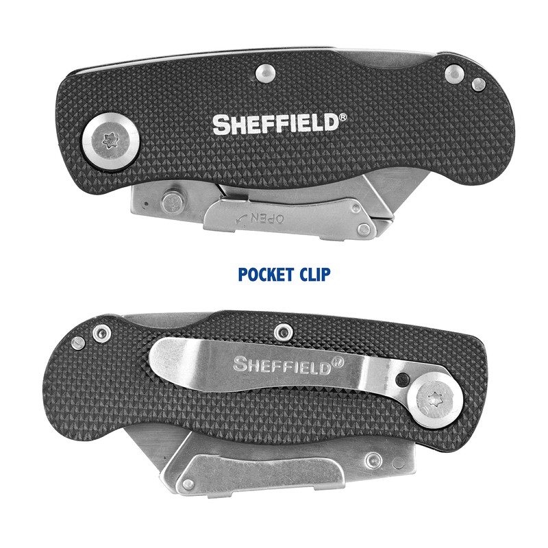 Sheffield Folding Utility Knife, Accepts Standard Utility Knife Blades, Box