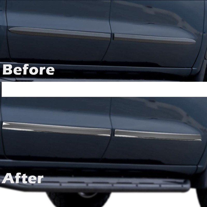 LQI 4Pcs Silver Body Side Molding Trim Compatible with Chevy