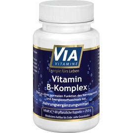 Vitamin B Complex 60 Vegan Capsules, High Dose, All B Vitamins Included, Premium Quality from Germany