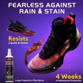 Pixiewink Shoe Protector Spray 6. 76 fl oz - Waterproof Suede & Leather Shoe Spray for Sneakers, Canvas, Boots - Breathable Rain & Stain Repellent - Fast-Drying, Long-Lasting Protection Black