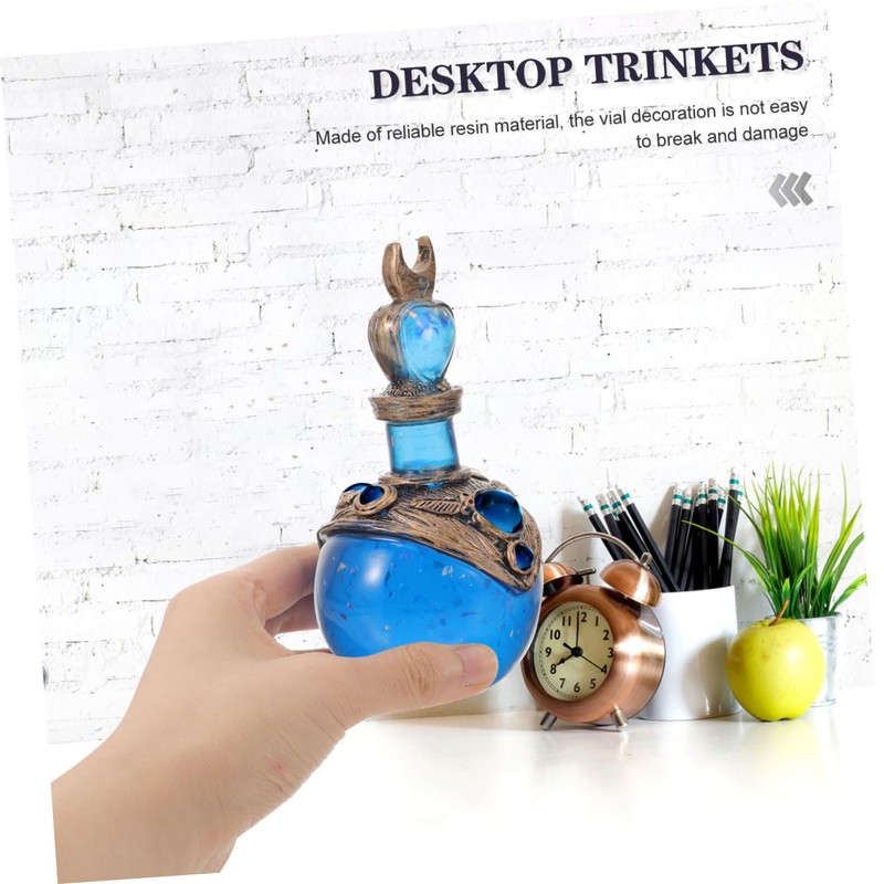 Kichvoe Resin Decorative Potion Bottle Figurine Shiny Mermaid Design for