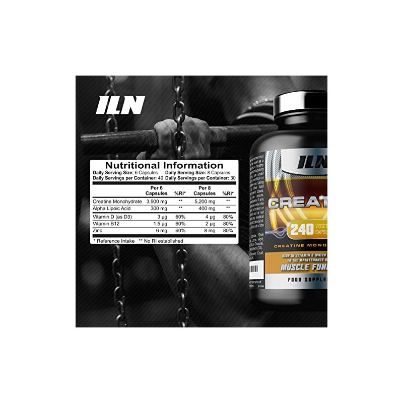 Creatine Capsules - 4,200mg per Serving x 40 Servings -