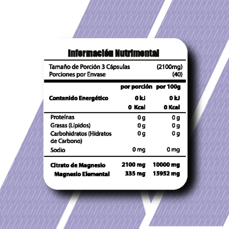 Citrato Magnesio Meta Nutrition 120 Capsulas Sabor