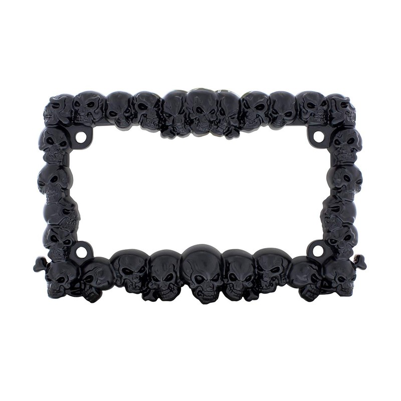 United Pacific 50113 Zinc Diecast Satin Black 3-D Skull Motorcycle