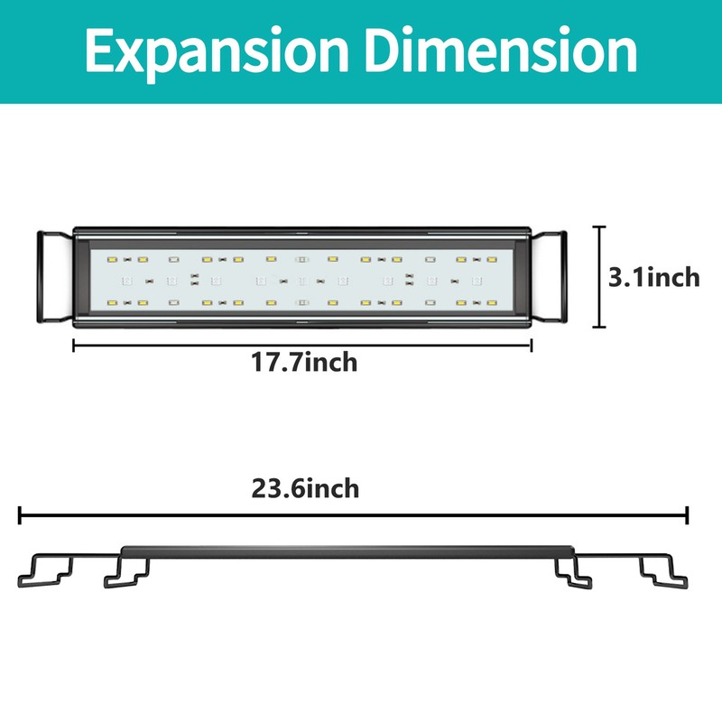 24/7 Lighting Full Spectrum Aquarium Light 18W LED Fish Tank