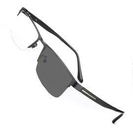 WENDA 調光 変色 フォトクロミック老眼镜 男性 釣り 遠足 (ブラックBla, 2.0)