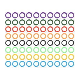 PATIKIL Key Covers Set, 80 Pcs Tags and Identifiers Covers Key Head Protectors Key Tags with Labels Key Accessories Vintage Office Plastic Rubber, 8 Color