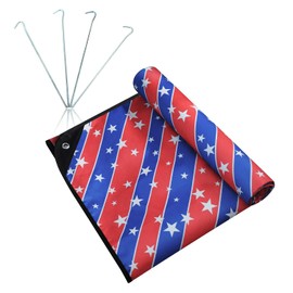 Patriot Edition:LYN All-Weather Heavy Duty Solar Emergency Survival Blanket-Star Spangled,Reflective Space Thermal Infrared-Blocked Insulated from Mylar/Foil for Rescue,Camping,Hiking,Trap,Snow&Pet