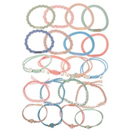 LIFKOME 20pcs Bohemian Pearl Hair Ties Elastic Hair Scrunchies for Women Girls for Ponytail Holders