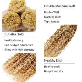 CnumGunm P30613 Highlight Blonde Bundles Human Hair Brown Water Wave 3 Bundles 22 24 26 inch Mixed Length 2 Tone 30 and 613 Bundle