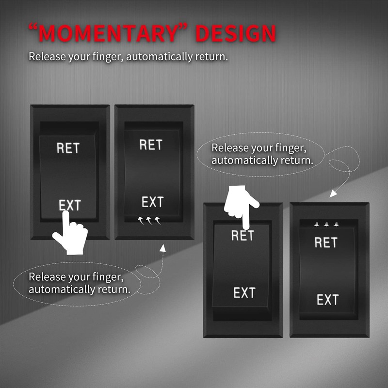 DaierTek Momentary RV Jack Rocker Switch 30 Amp 12V DC