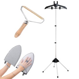 Handheld garment steamer rack,Garment hanger for steaming clothes,Steam rack for clothes,Clothes hanger for steam ironing,Steam stand clothes,Steam iron steamer hanger standing(With Ironing Gloves)
