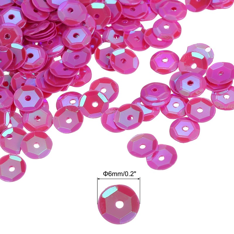 sourcing map Loose Sequins Iridescent Sequins 2400 Pieces Cup Sequins