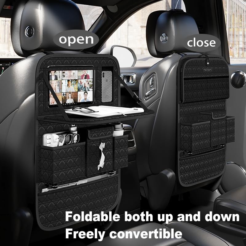 GMQ Seat Organizer 1 Pack, Car Backseat Organizer with Tray,Multifunctional