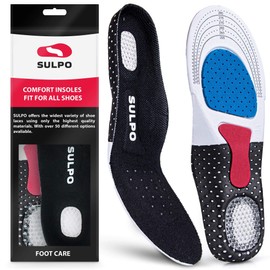 SULPO Insoles for Everyday Use - Extra Light Memory Foam Shoe Insoles - Good Air Circulation, Reduces Sweaty Feet - For Men and Women - 1 Pair of Insoles, Size 35-47 (40-44)