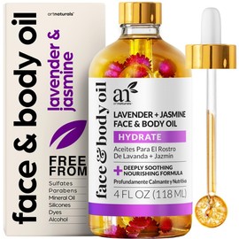 Artnatural Organic Lavender + Jasmine Face Oil 4.0 oz - Body & Hair 100% Natural Moisturizing Regeneration and Skin Tightening Anti-aging Moisturizer for Fine Lines Scars Wrinkles Facial Lavender / 아트내추럴 유기농 라벤더 + 자스민 페이스 오일 4.0온스 - 바디 앤 헤어 100% 천연 보습 재생 및 피부 강화 잔주름 흉터 주름을 위한 안티에이징 모이스처라이저 페이셜 Lavender