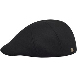 Sterkowski Ivy Five Flat Cap Wool Peaked Cap for Men and Women Lightweight Practical Flat Cap, black