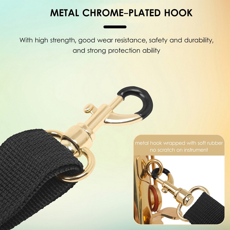 Adjustable Saxophone Neck Strap Nylon Sax Strap Metal Hook for