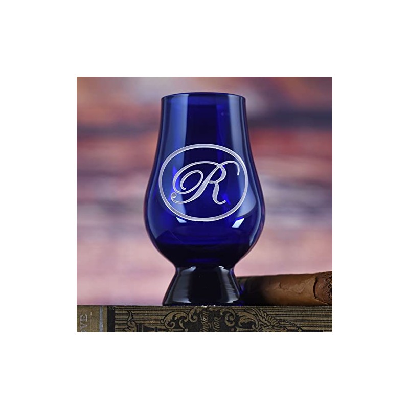 Blue Glencairn Whisky Glass With Monogram (Single 1)