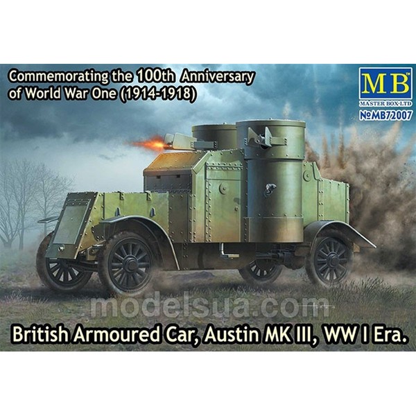 Master Box Models 1/72 British Armoured Car Austin Mk.III WWI Era Vehicle Kit