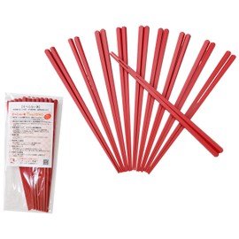 Harimaya Chopsticks, Dishwasher Safe, Non-Slip Chopsticks, 10 Pairs, Red, 8.9 inches (22.5 cm)