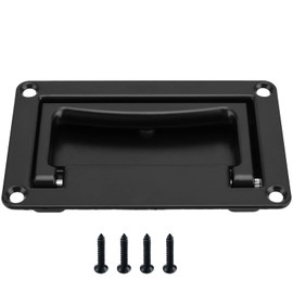 QuZCarious Recessed Pull Handles, Zinc Alloy Recessed Door Handle, Black Flush Pull Handle Container Handle for Toolbox, Box, Cabinets, 1 pack95mm x 60mm / 3.7 inches x 2.36 inches