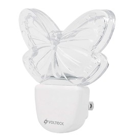 Volteck LUZ-09, Luz de noche LED mariposa, policarbonato y poliestireno, azul