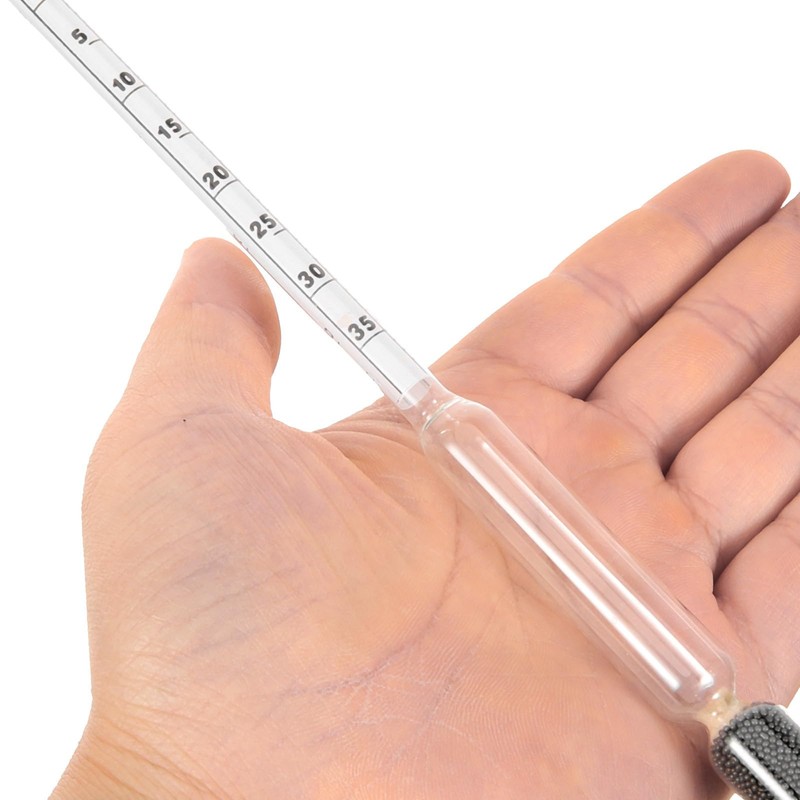 VILLCASE Glass Hydrometer, 0-35 Specific Gravity Hydrometer Dual Scale Laboratory