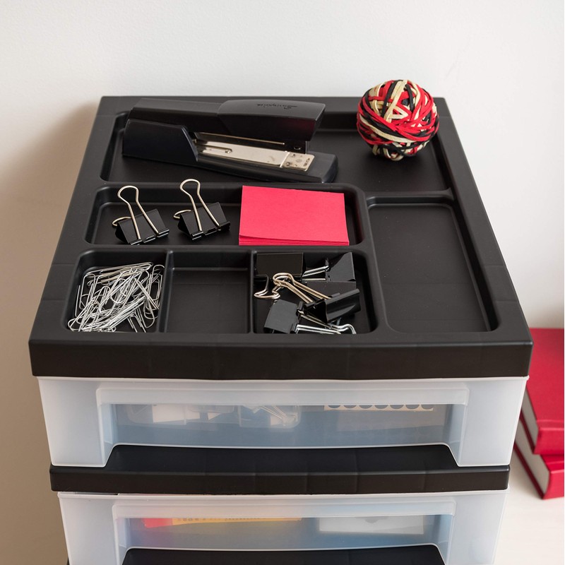 IRIS USA Plastic Drawer Storage Organizer Rolling Cart with Wheels