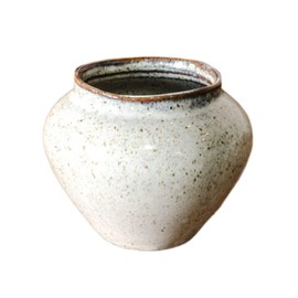 100 North PD Home & Garden Decorative and Functional Décor 4 x 5 Inch Ceramic Jar Flower Pot Vase, White Sand