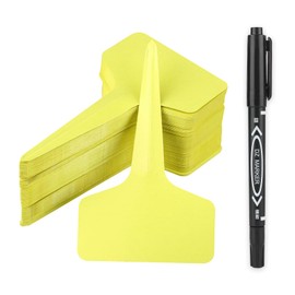 KINGLAKE 100pcs 6x10cm Plastic Plant Labels for Seeds, Seedling, Vegetables, Herbs (Yellow)