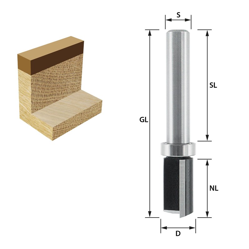 ENT 11650 Flush Cutter HW, Shank (S) 8 mm, Diameter