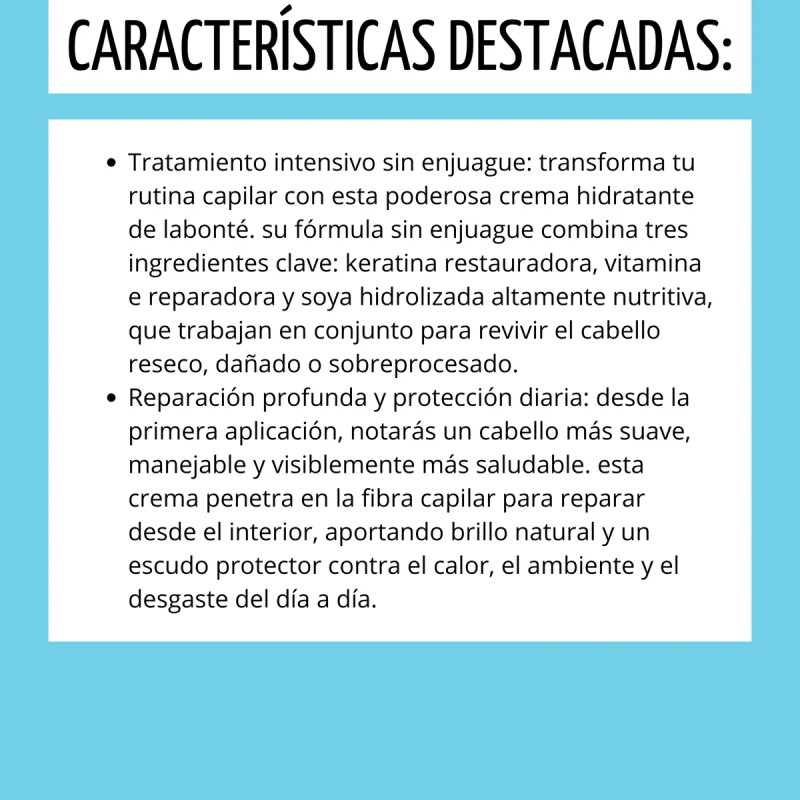 Crema Hidratante Con Keratina Vitamina E Y Soya Labonté 1kg