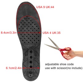 Height Increase Shoe Insoles 3cm 5cm 7cm 9 cm Adjustable Scalable Comfortable Orthotic Insoles Elevator Lifts Kit Up 3.6" Unisex Air Cushion Heel Pad Boot Insert Taller for Men Women (4-Layer)