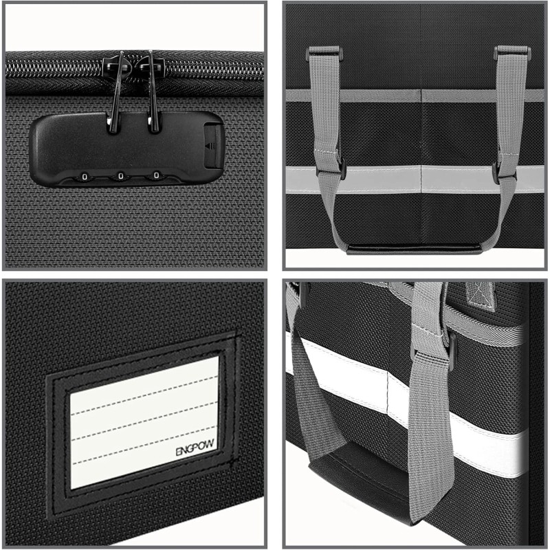 Portable 15.55" Fireproof Document Box with Zipper - Elegant Safety