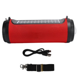 Bluetooth Speaker TWS Stereo Portable Loudspeaker with Colorful LED Light Strap Red