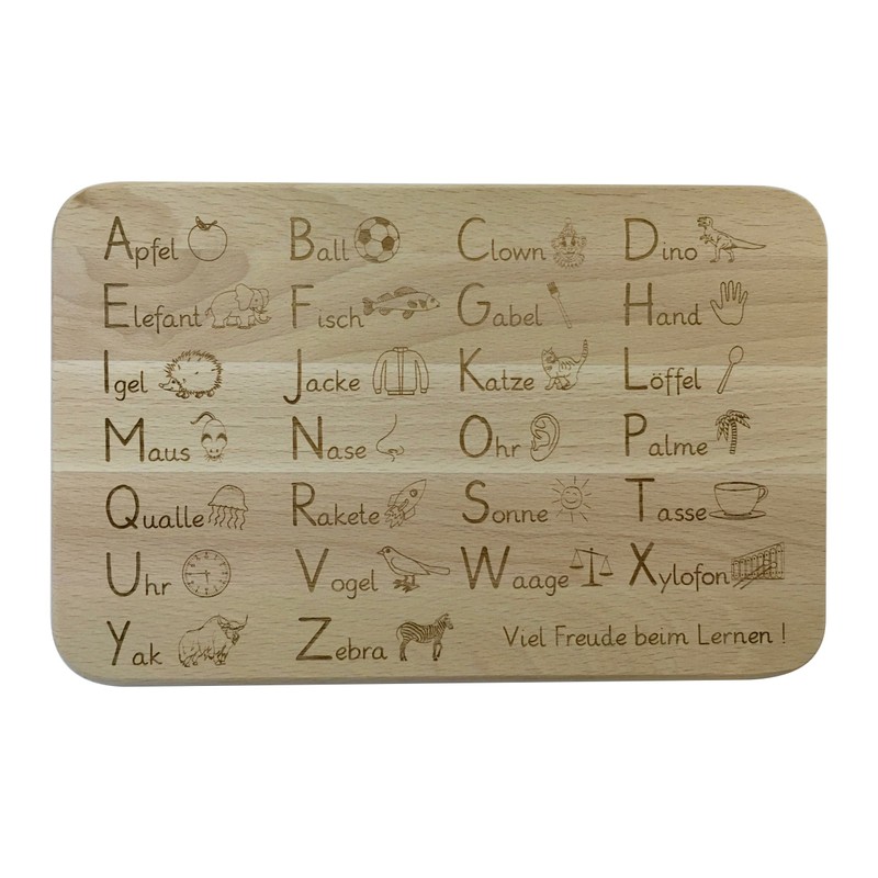 The breakfast board made of beech wood for learning, gift