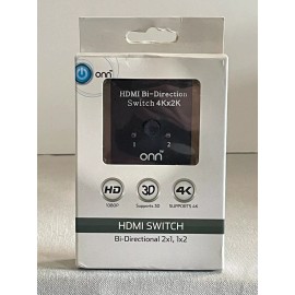ONN HDMI Bi-Directional Switch 1080P 3D 4K