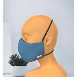 Isabella's Clearly Handmade Adjustable Face Mask, Organic Denim Fabric (3 Filters Included)
