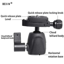 BEXIN Ball Head One-Lever Unlock Mechanism with Quick Shoe Load Capacity 11.0 lbs (5 kg) H26