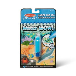 Melissa & Doug On The Go Water Wow! Mess Free Coloring Book, Reusable Water-Reveal Activity Pad, Under The Sea, Travel Toys, Party Favors, for Toddlers & Kids Ages 3+ - FSC Certified