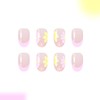 24Pcs Spring Summer Flower Press on Nails Medium Almond Fake