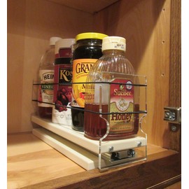 Vertical Spice Solid Maple Storage Rack Drawer - Sliding Spice Rack - Pantry Organizers and Storage - Kitchen Cabinet Organizer - Pull Out Shelf - Made in USA - 1 Drawer (3.45" W x 5.0" H x 10.6" D)